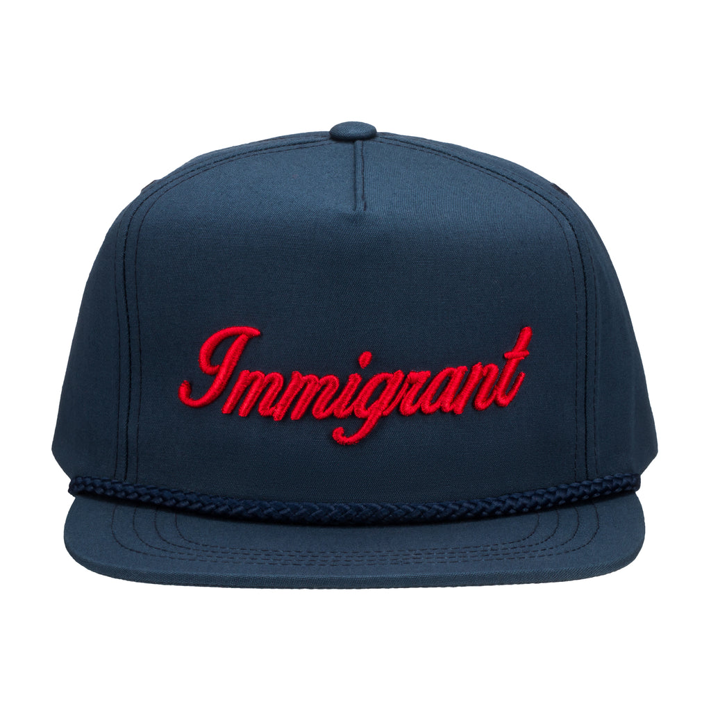 "Immigrant" OG Classic Flat-Bill Snapback - Navy/Red