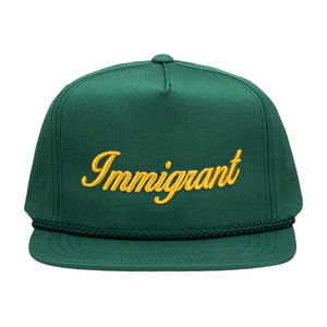 "Immigrant" OG Classic Flat-Bill Snapback- Green/Gold