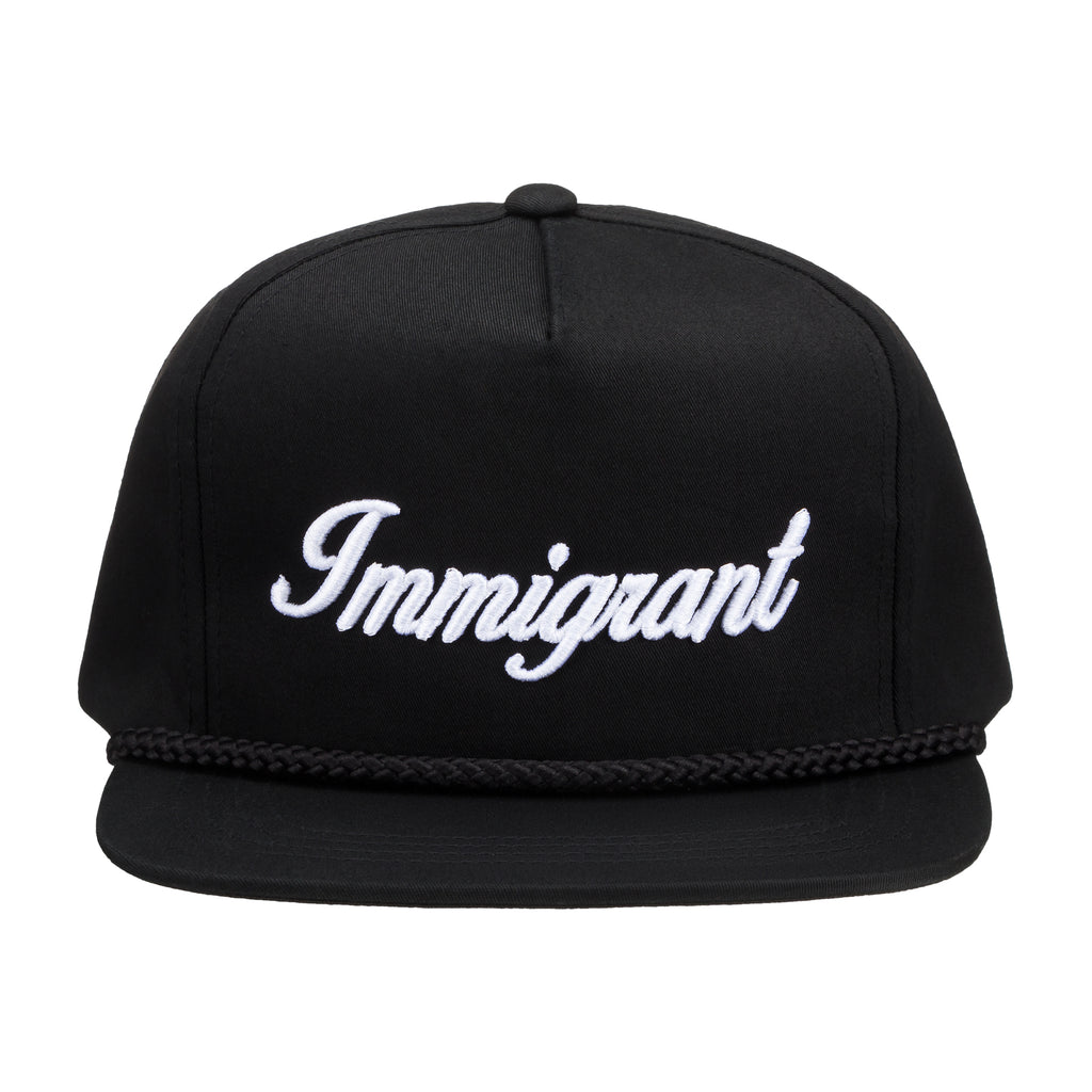 "Immigrant" OG Classic Flat-Bill Snapback - Black/White