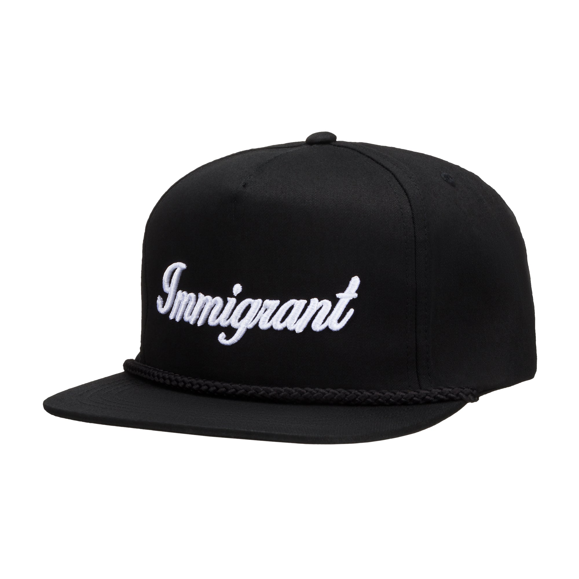 "Immigrant" OG Classic Flat-Bill Snapback - Black/White