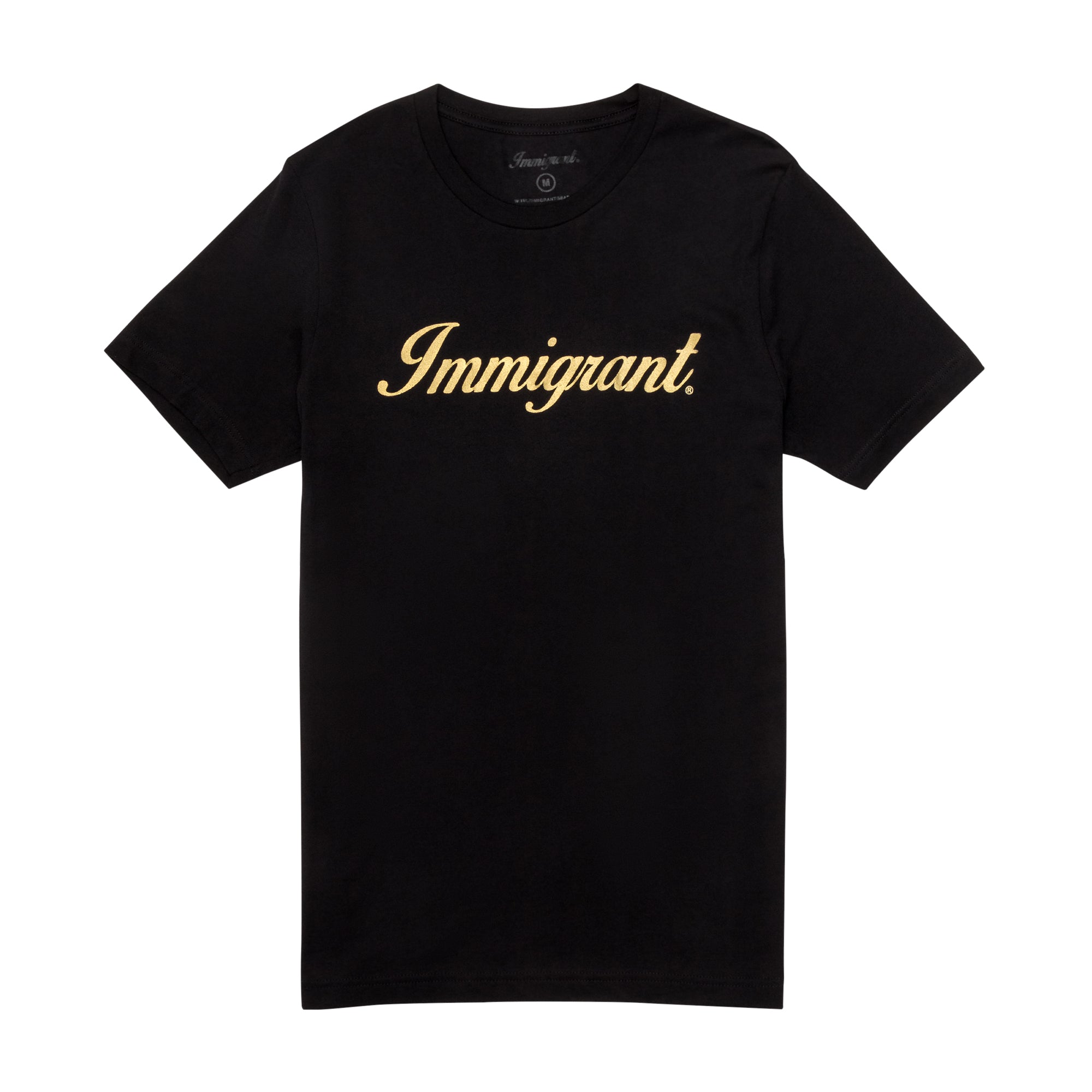 "Immigrant" Unisex Crewneck T-Shirt - Black/Gold