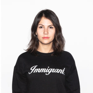 "Immigrant" Crewneck Sweatshirt - Black