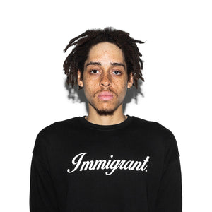 "Immigrant" Crewneck Sweatshirt - Black